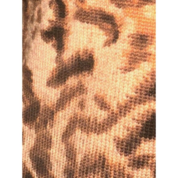 Dana Buchman Medium Vintage Leopard Merino Wool Beaded Top City Luxe Embellished - Picture 9 of 14